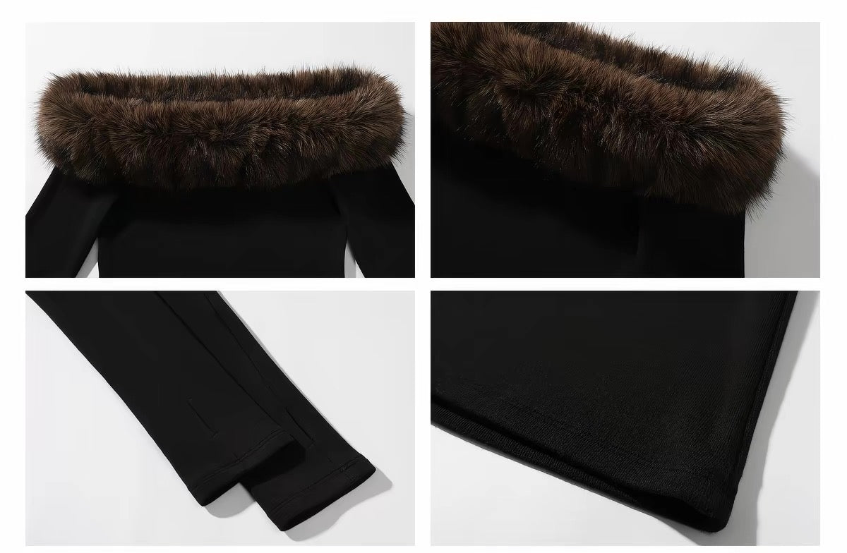 Aveline® Noelle Fur-Trim Off-Shoulder Top