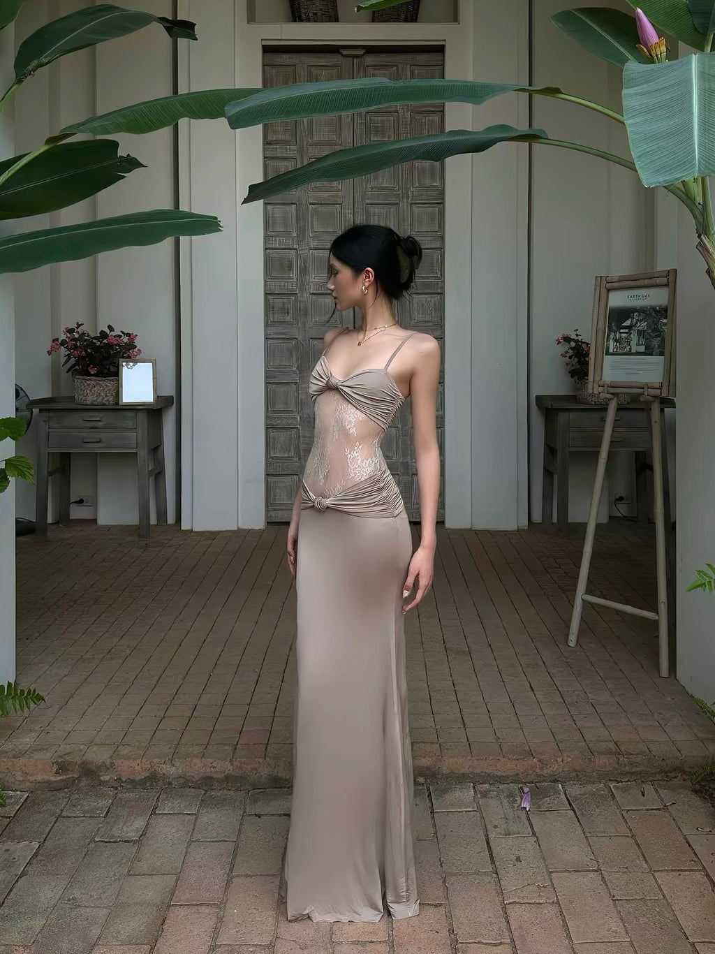 Aveline® Camille Lace-Paneled Maxi Dress