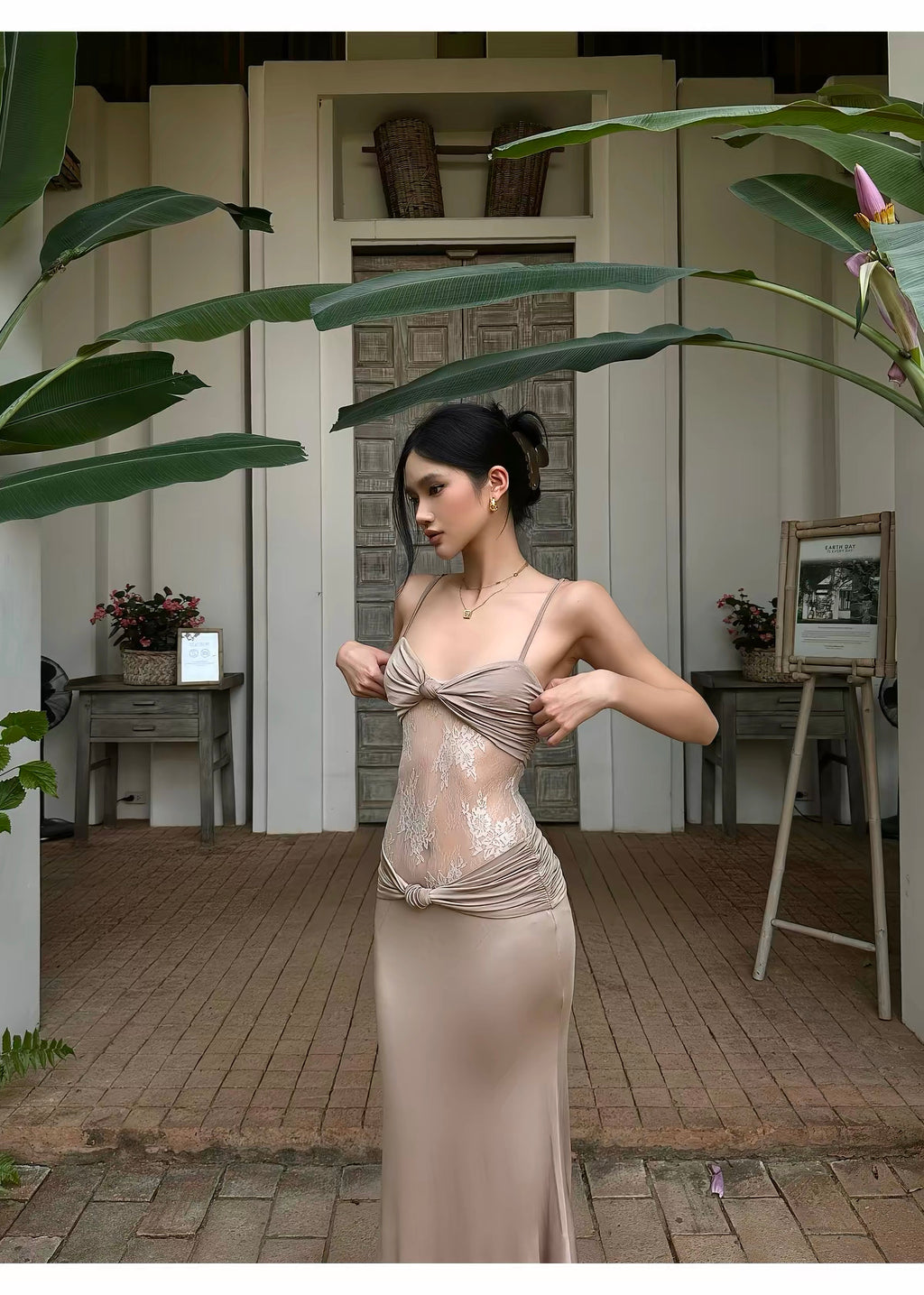 Aveline® Camille Lace-Paneled Maxi Dress